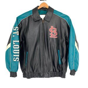 G-III Apparel XXL Black Turquoise St. Louise Cardinals Bomber Jacket Pockets